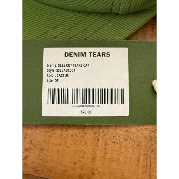 Denim Tears Hat Cap Snap Back Embroidered Mens One Size Cactus Green - Picture 4 of 9